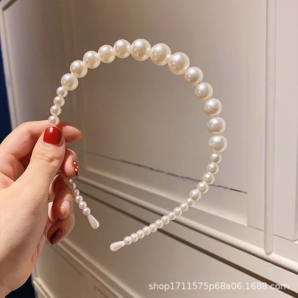 

x5FC korean version bandbutterfly simple versatile hair accessories bowknot pearl hair wedding bridesmaid headdress headbands pure hand wov, Silver