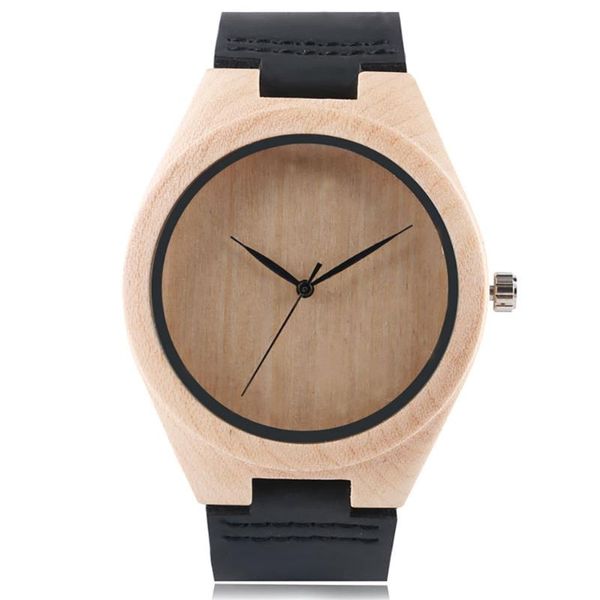 

wristwatches redfire minimalist maple round dial wood watch men quartz wristwatch black analog display genuine leather wooden timepiece, Slivery;brown