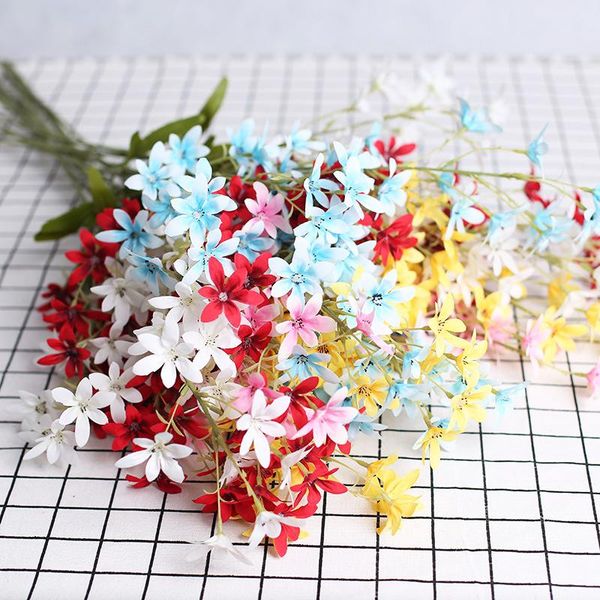 

decorative flowers & wreaths 39 head artificial pastoral small flower orchid branch bouquet fake home banquet wedding christmas decoration