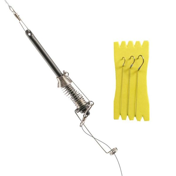 

automatic fishing hook device fish float stainless steel spring card touches artifact drop decorations