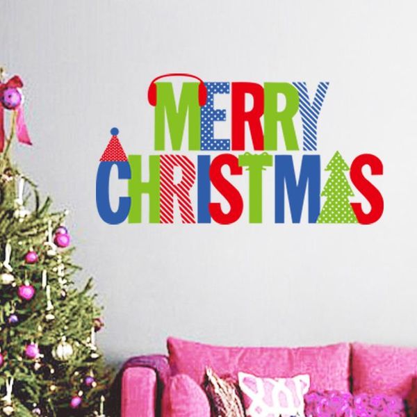 Merry Christmas Citature Adesivi murali Adesivi Christian Room Decoration Home 16. Decalcomanie di Vinile Xmay Festival Mural Art Poster 5.0 210420