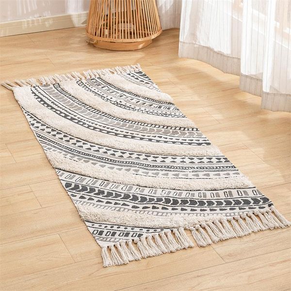 

carpets morocco gray striped tufted soft shag rug hand woven area rugs with anti skid pad throw machine washable bath mat,doormat