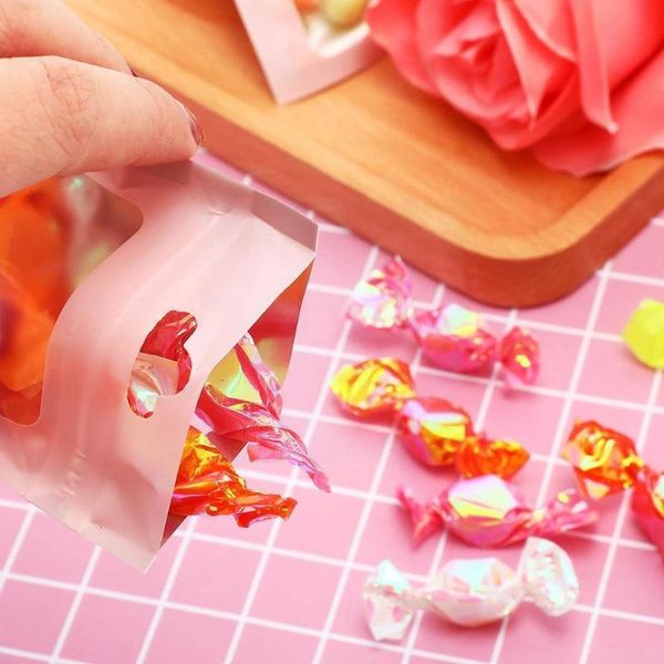 

gift wrap 100pcs plastic bags jewelry storage polybags foil cosmetic aluminum packaging sealing pouch j4d5