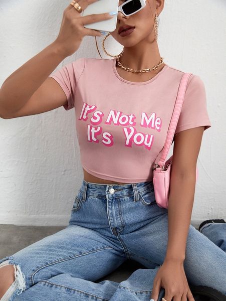 

slogan graphic slim fit crop tee l2sv#, White