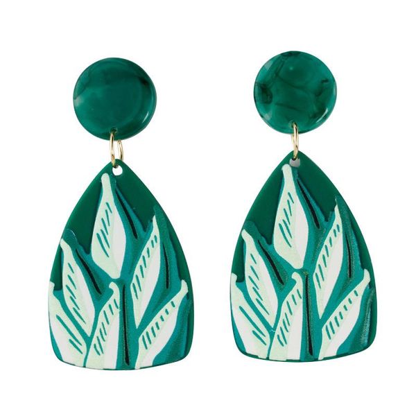 

stud greent acrylic aloe girl women earring accessory jewelry, Golden;silver