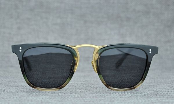 Luxo OV Nomad49 Unisex Sunglasses UV400 Polarizado Big-Rim Titanium + Plank Designer para Óculos de Prescrição 49-23-145 Fullset Case