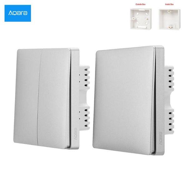 

smart home control aqara with nautral line wire zigbee wireless key wall switch via phone app remote three colors