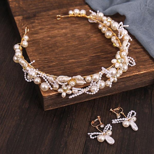 

hair clips & barrettes pearl headband double row beaded headpieces simple elegant blings fashion accessories for women girls ll@17, Golden;silver