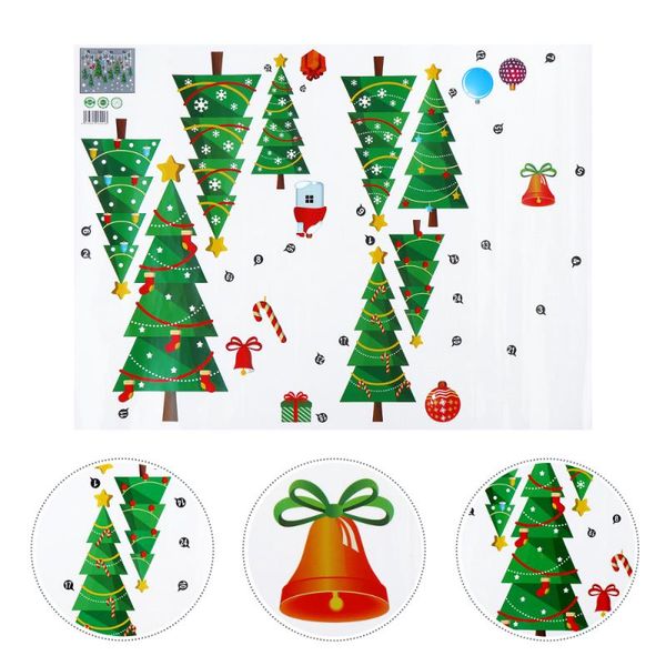 

wall stickers 3pcs diy christmas tree decals removable window glass (green)