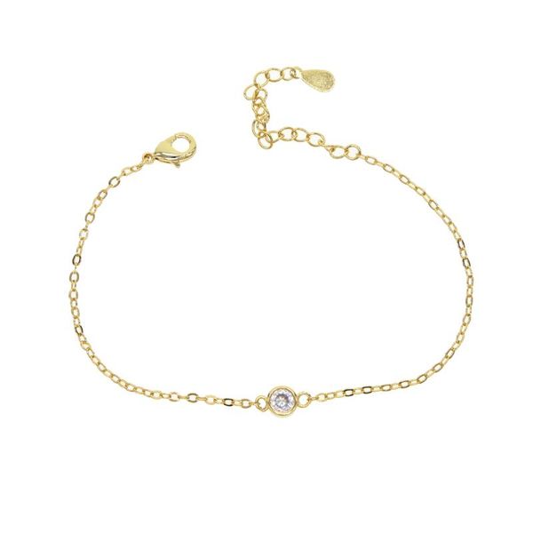 

charm bracelets bracelet & bangle for women delicate dainty single clear cz paved adjustable thin drop gold color, Golden;silver