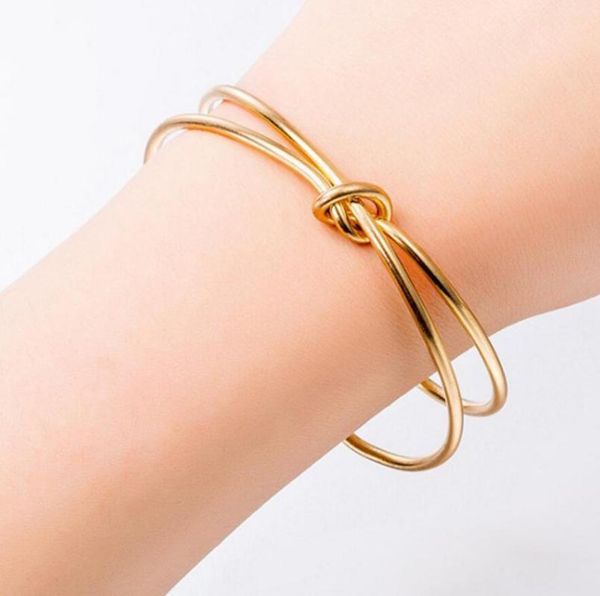 

charm bracelets lovers beautiful bracelet woman knot bangle fashion zirconia golden girl jewelry gifts adjustable wb13, Golden;silver