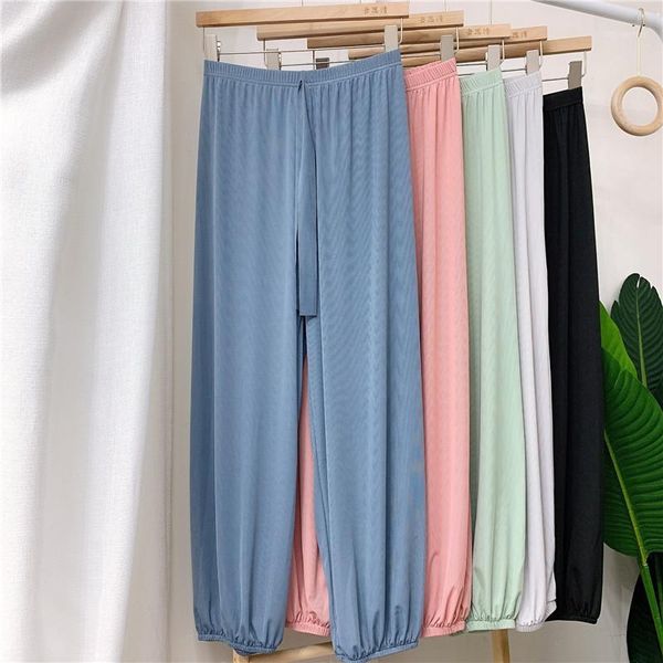 

women's pants & capris ladies quick-drying sports casual elastic force high waist wide leg loose mosquito proof, Black;white