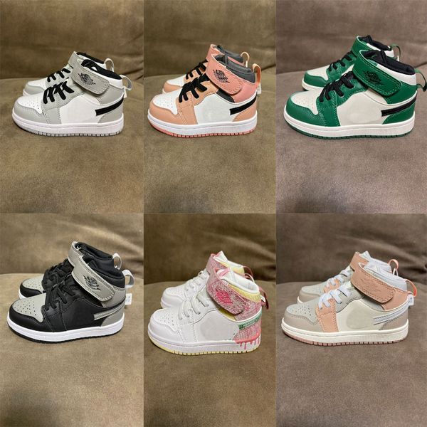 

boys cream ice cream for sale velcro single button children's shoes sneakers 2022 kids sneaker store size22-37, Black