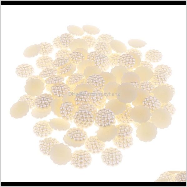 

sewing notions tools apparel drop delivery 2021 100 pieces bead flat back half round pearl for diy decoration ietya, Black