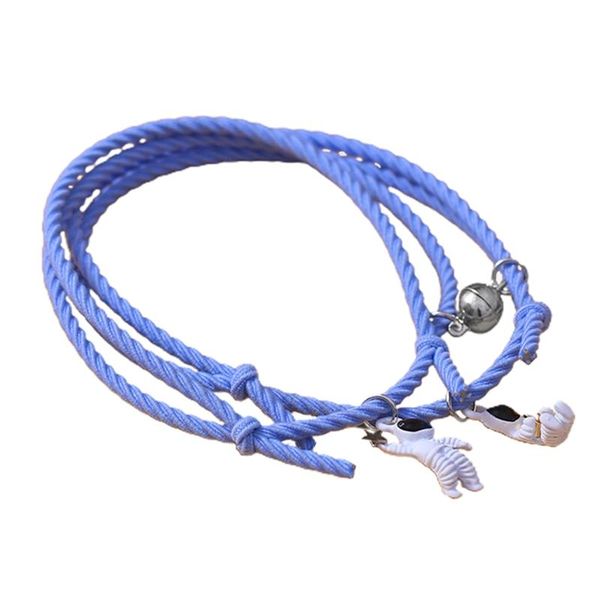 

charm bracelets creative bracelet 2pcs spaceman blue couple friendship rope men/women jewelry gift, Golden;silver
