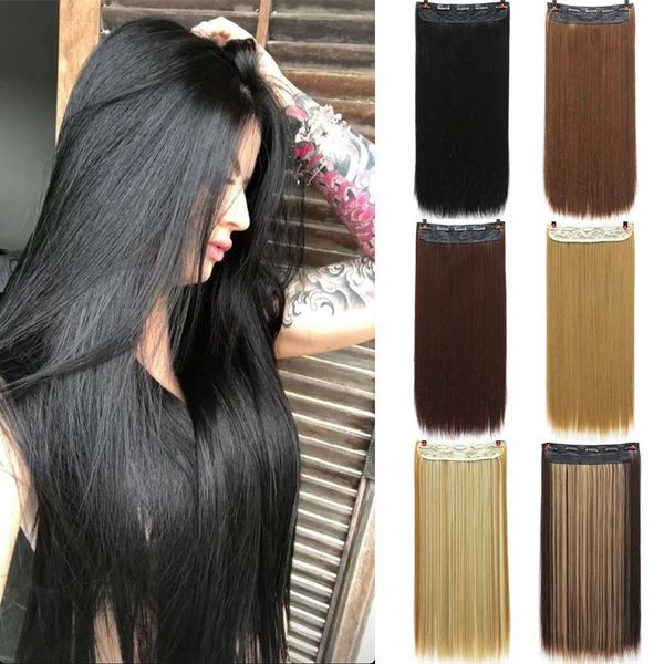 

synthetic wigs xuanguang natural straight hair/curly clip click-on wig in various colors for women to increase hair volume, Black