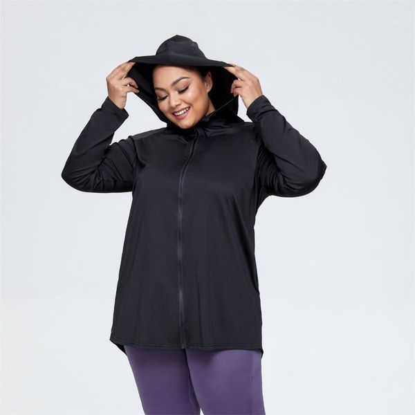

yoga outfit cupnice women's plus size full zip-up hoodie jacket sweatshirt 4xl