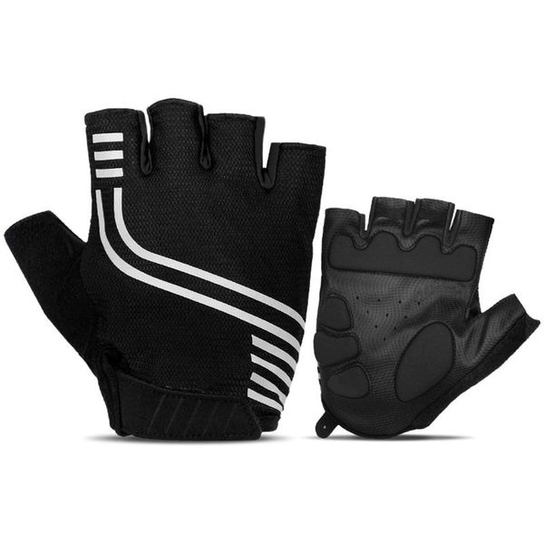 

men mountain bike gloves -absorbent half finger biking anti-slip breathable cycling for, Black