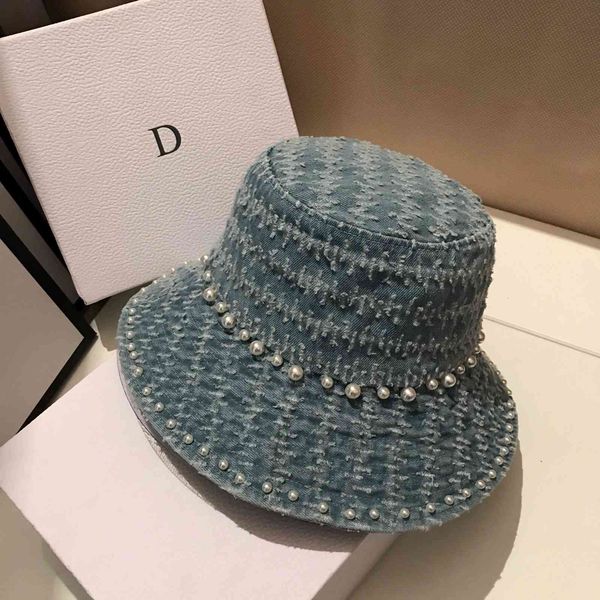 

net red cowboy fisherman's hat female casual versatile fashion usa fashion summer blue beggar's hat bucket basin hat, Black;white