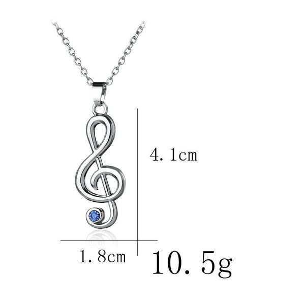 

pendant necklaces lucky simple singer logo hollow zircon music symbol necklace love woman mother girl gift wedding blessing jewelry, Silver