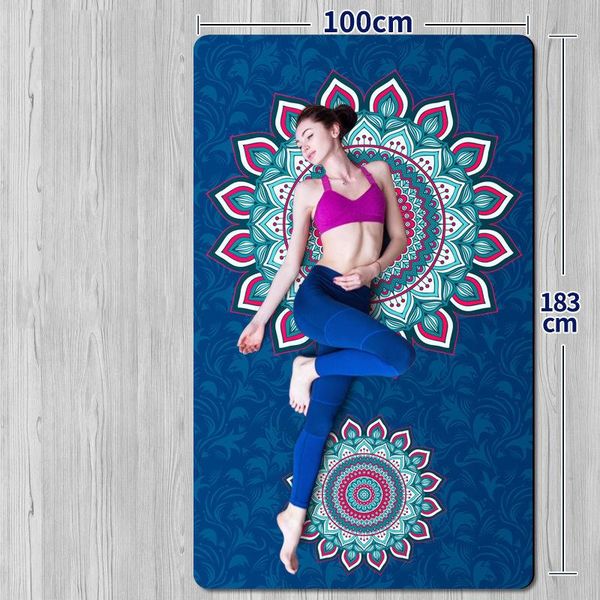 

non-slip 183cmx100cm double yoga mat 8mm thickened fitness gym mats sports cushion gymnastic pilates pads with bag & strap