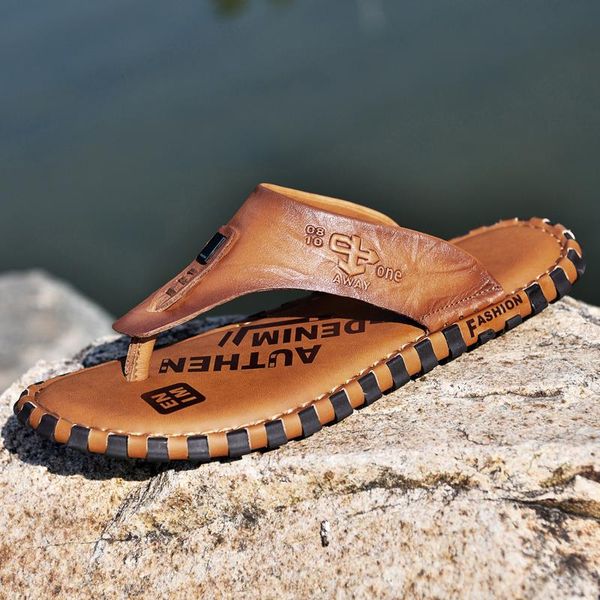 

summer men's flip flops male slippers el fashion casual beach shoes outdoor cool men, Black