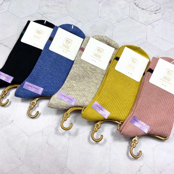 

baina striped cashmere stockings children's winter medium tube thickened warm pile long wool women's, Black;white