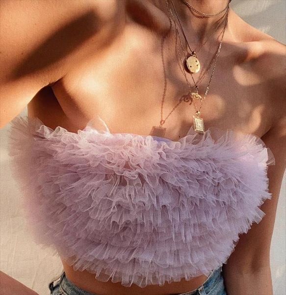 

spaghetti strap mesh lace camisoles women camis vest summer cute chic tulle layered wrapped bustier crop lady top, White