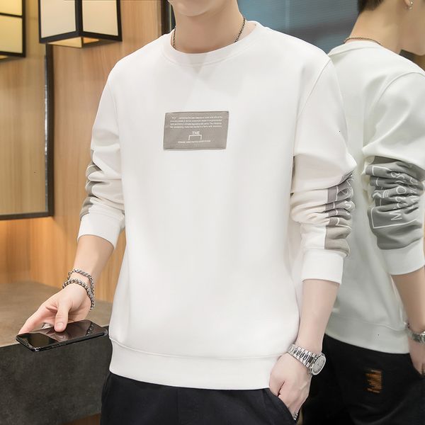 

round 2021 autumn and winter ne sweater handsome loose casual long sve t-shirt trendy men's wear, Black