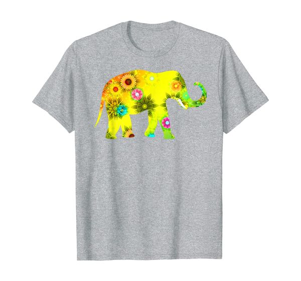 

spiritual elephant flower t shirt, White;black