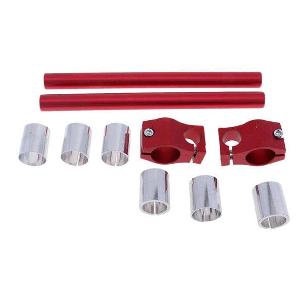 

handlebars 1 set red aluminum motorbike handle bars mount adjustable clip on fork tube 25/29/30mm
