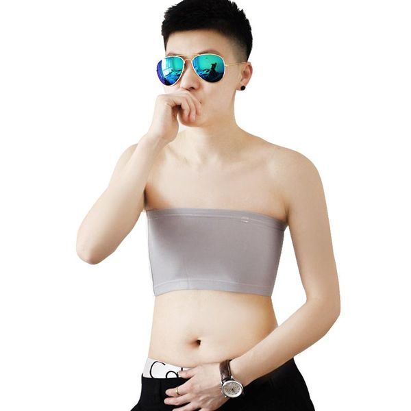 

women's shapers strapless chest breast binder trans tomboy les lesbian ftm short corset tank women cosplay shape undershirt tube top, Black;white