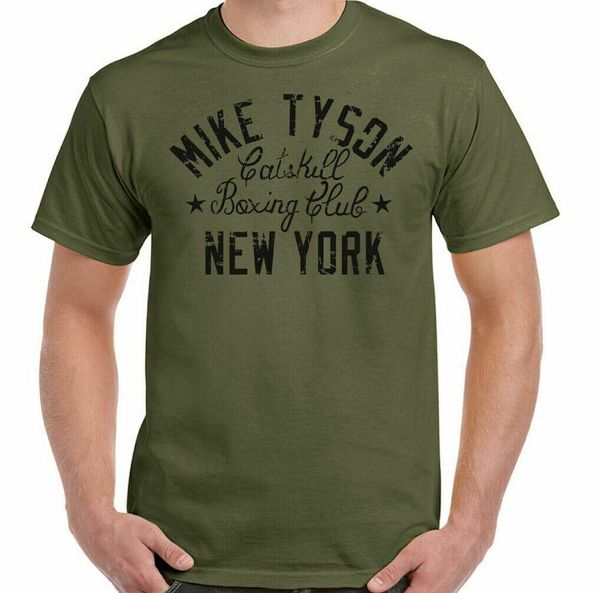 

Mike Tyson T-Shirt Catskill Boxing Club Gym Iron New York Mens Distressed MMA, White;black