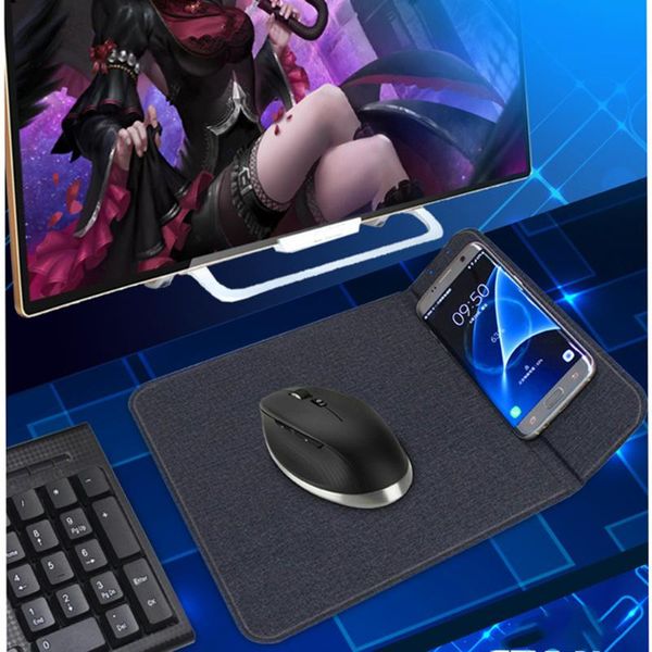 

wireless fast charging usb+micro mice mouse pad for pc lap30x22x0.65cm 20jun 19