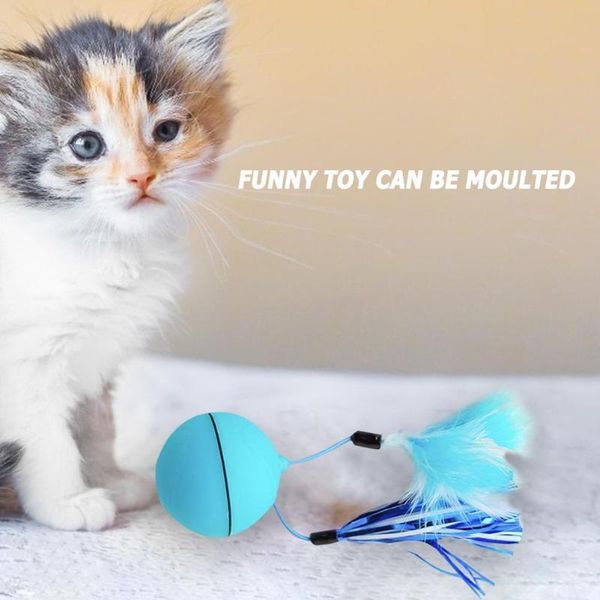 

cat toys teasing toy multi-function laser controls light and spheres funny usb electric led glow ball with feathers pet supplies