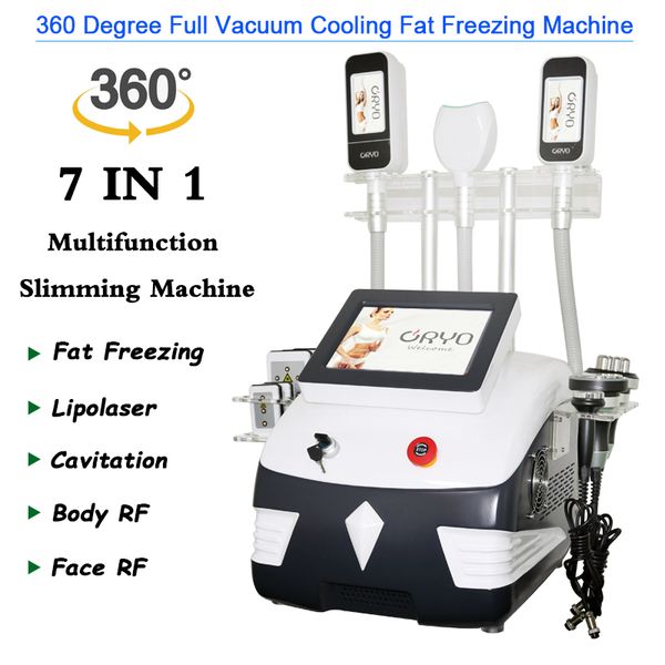 7 em 1 cavitação RF Gorda Gordura Face Slimming Machine Lipo Laser 360 Cryolipolysis