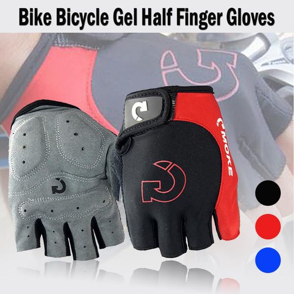 

summer men women road bike glove sports racing cycling motorcycle mtb bicycle gel half finger gloves, Black