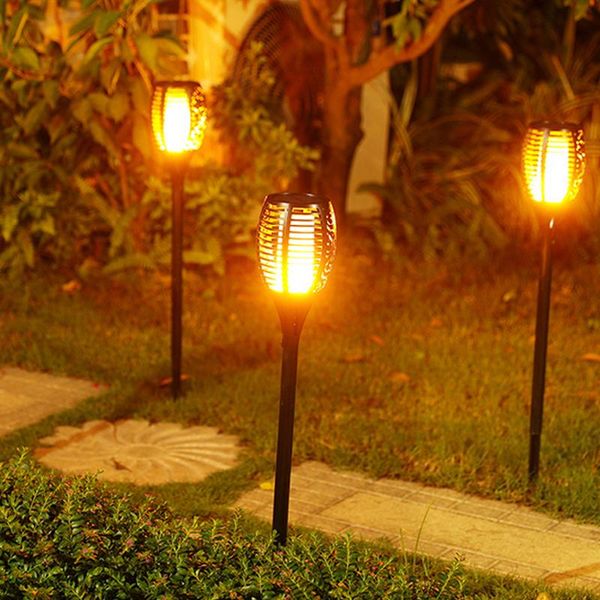 

lawn lamps solar tiki torch lights led garden waterproof outdoor courtyard lamp dancing flame flickering 96 leds decorative ip65