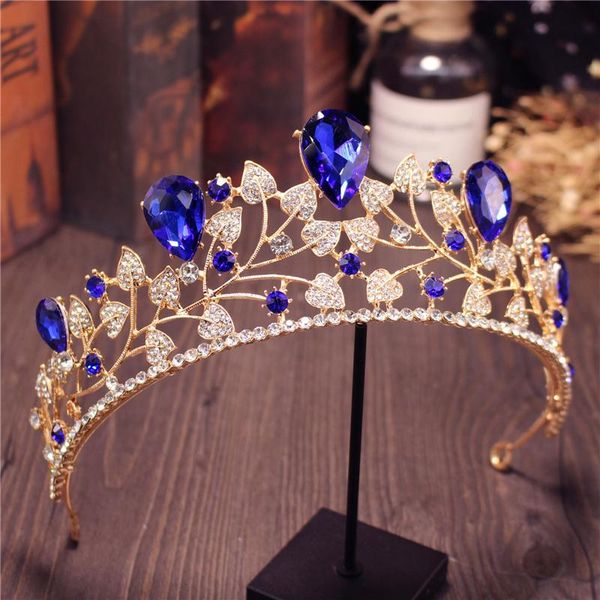 

hair clips & barrettes large crystal crown wedding jewelry bridal tiaras headdress pageant party birthday tiara princess diadem bride, Golden;silver
