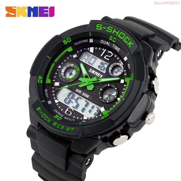 

wristwatches skmei men sports watches digital led sport 50m water resistant relogio masculino for mens quartz watch, Slivery;brown