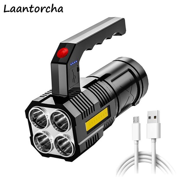 

other led lighting high power flashlights four heads powerful usb rechargeable camping ultra bright torch flightlight