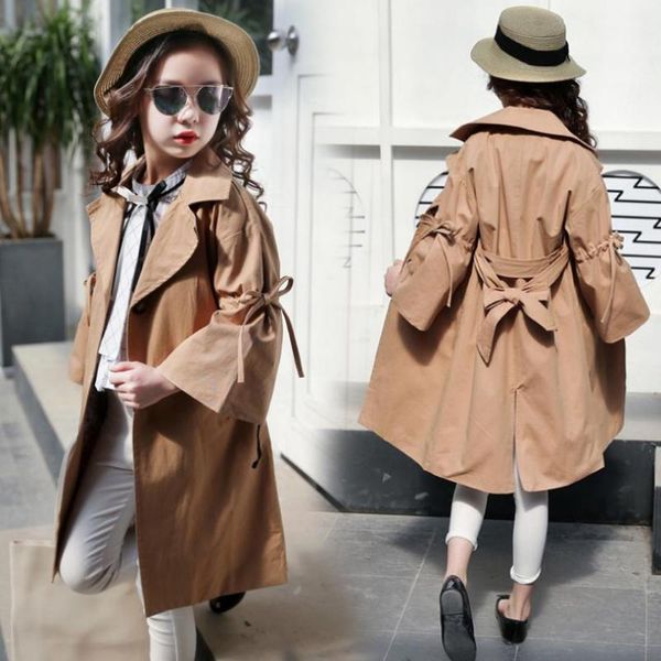 

coat windbreaker jacket for girls 2021 autumn children cotton trench outerwear modis kids clothing y1648 with belt, Blue;gray