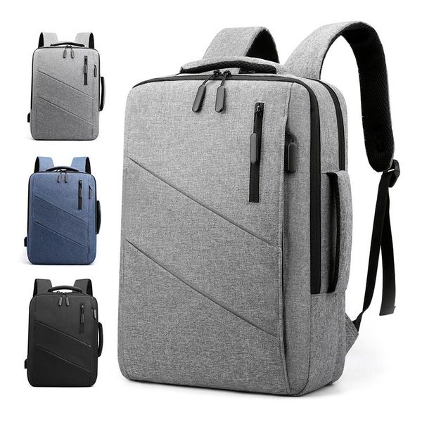 

large capacity men's and youth schoolbag, multi-function lapbag, 15.6 inch usb charging school bags