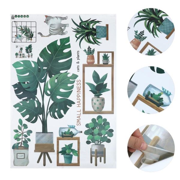 

wall stickers 1 set fresh decorative plant theme home decals
