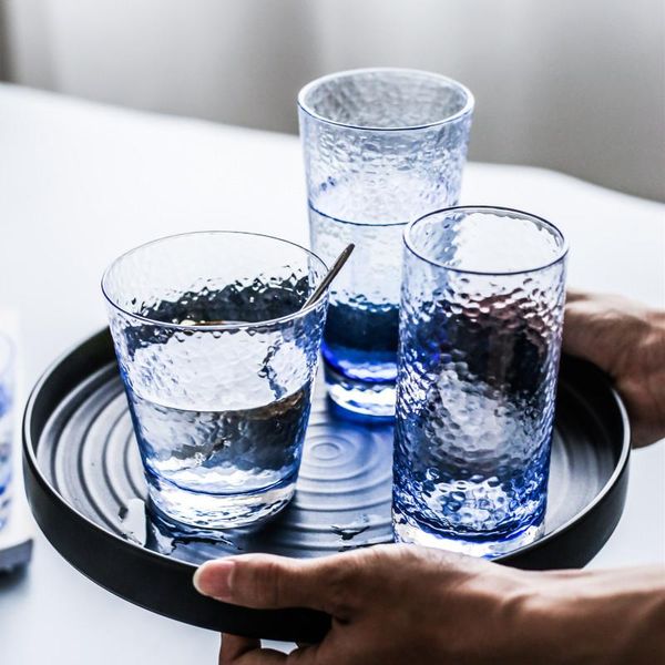 

wine glasses simple vintage glass cup blue office tea creative high capacity water mug matte bicchieri vetro acqua ac50bl