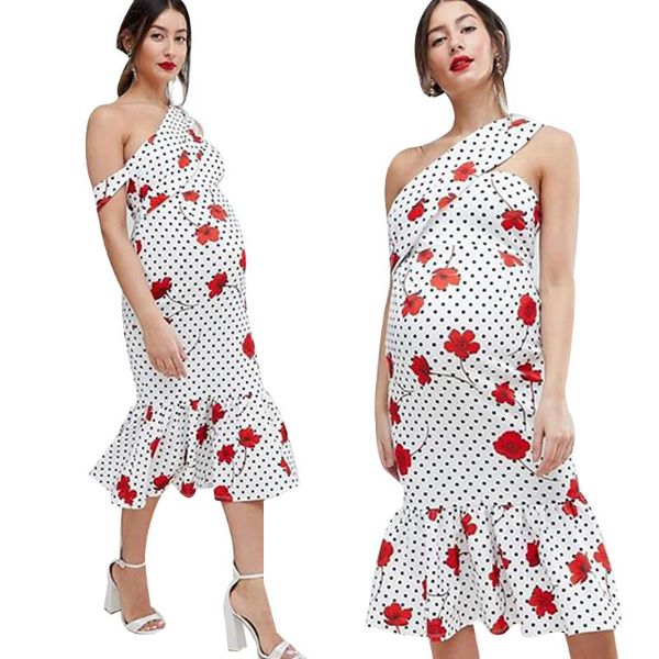 Платья для беременных Продажа Ruched One Bee Bey Лето Цветочные напечатанные Boho Bodycon Платье Женщины Беременность Для PO Съемка D30