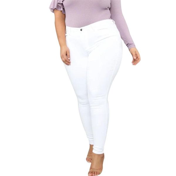 

women's pants & capris fashion jeans plus size 5xl women casual high waist super large elasticity wild for woman, Black;white