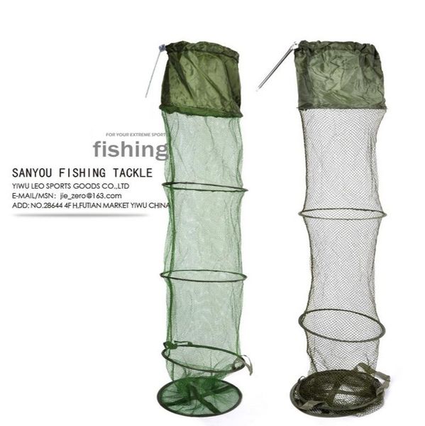 

fishing accessories 5 layers practical net cage utility folding fish care creel tackle portable stake small mesh foldable network