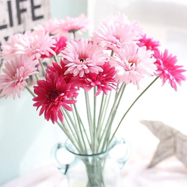 

gerbera cosmos artificial flowers silk wedding bridal arrangement accessories party home decoration table vase dried plants decorative & wre