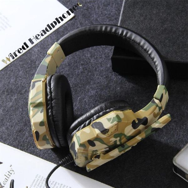 

game controllers & joysticks earphone gaming 3.5mm leather headset camouflage s with microphone for pc lapwired